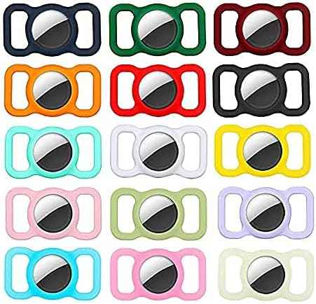 Silicone Air Tag Collar Holder - Waterproof Protective Case for Dog & Cat GPS Tracking Accessories (1 Pack, Pink)