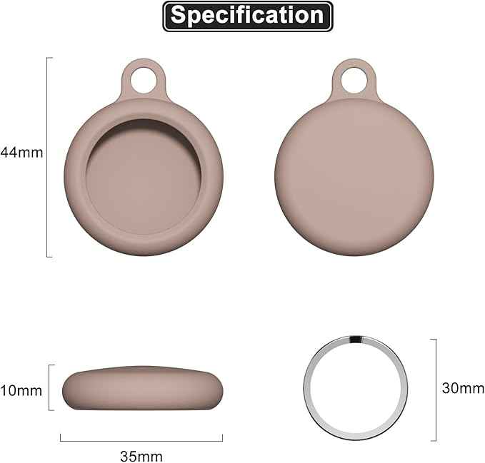 oakxco Brown Airtag Keychain Silicone, Airtag Holder with Key Ring, Air Tag Cover Cute Accessories for Kids, Luggage, Car Dog Collar, Car, Compatible with Apple Airtag Case Fall Color