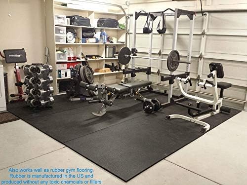 American Floor Tiles - Heavy Duty Stall Tiles - Stable/Horse Tiles - Thick, Durable Rubber Flooring Solid Black 8' x 12' Set 1/2" Thick (24 Tiles Total)