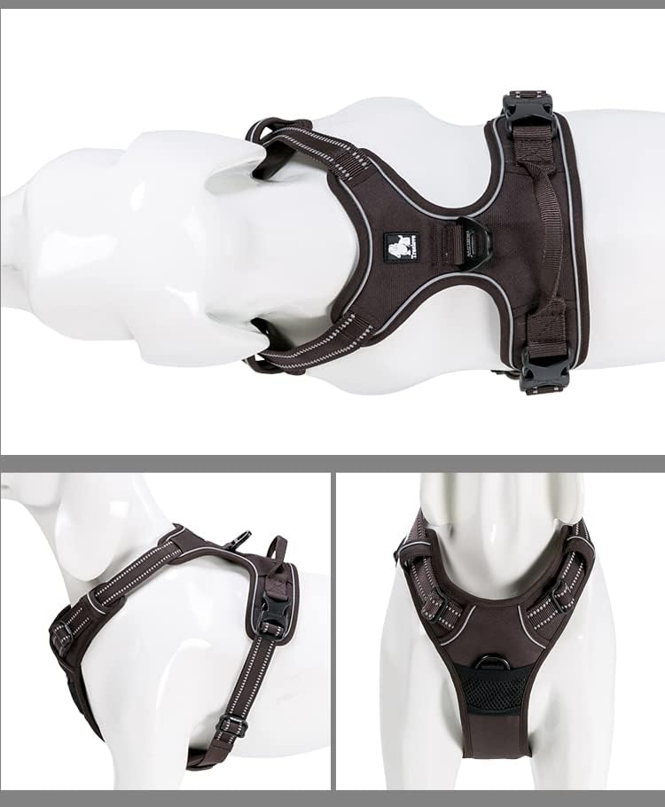 TRUE LOVE Adjustable No-Pull Dog Harness Reflective Pup Vest Harnesses Comfortable Control Brilliant Colors Truelove TLH5651(Brown,XS)