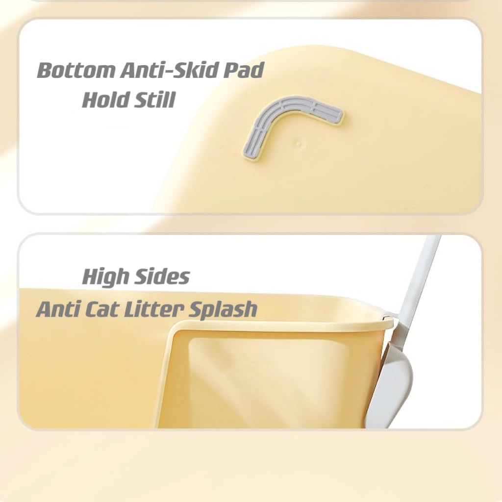 Extra Large Kitty Litter Box with High Sides, Anti-Splashing, Tool-Free Assembly, Multi Cat, Jumbo (Grey) 24.60" L x 16.92" W x 12.99" H