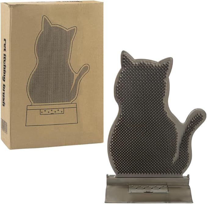 Cat Self Grooming Comb Brush with Catnip Wall Corner Groomer Brush Cats Face Scratchers for Indoor Dogs Fur pets
