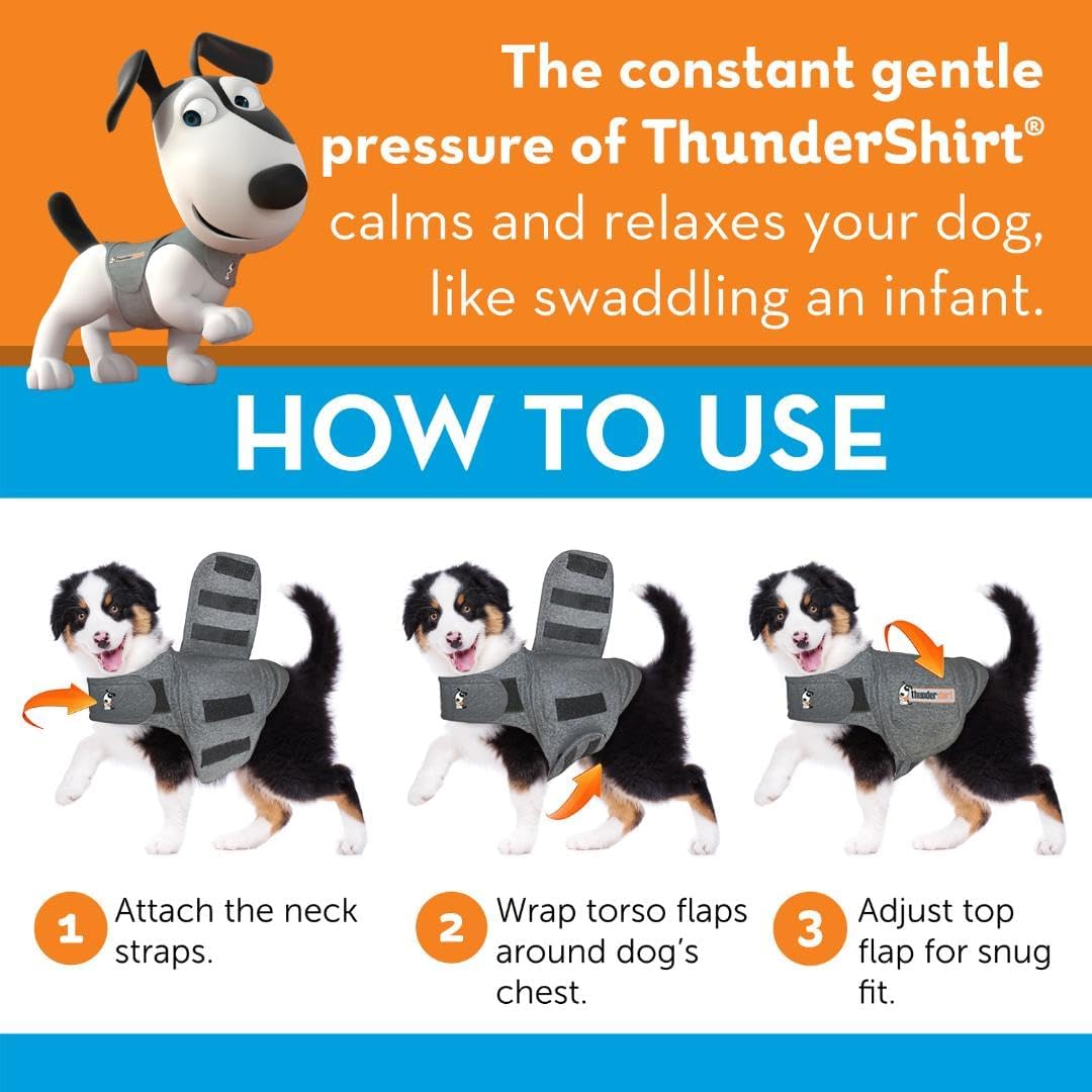 ThunderShirt for Dogs, XX Small, Heather Gray Classic - Dog Anxiety Relief Calming Vest