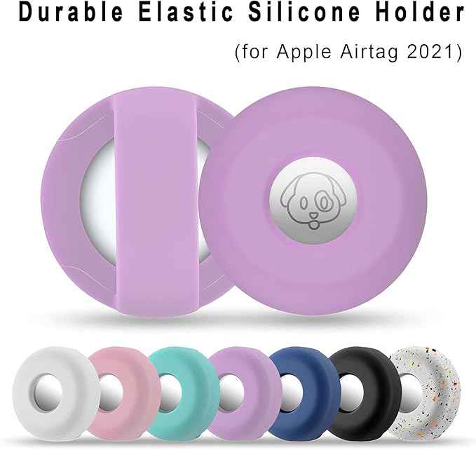 for Airtag Holder for Dog Collar, Cibaabo Silicone Air Tag Case Cover Compatible with Apple Airtags for 0.8-1.2inch Cat Pet Collar Harness Loop