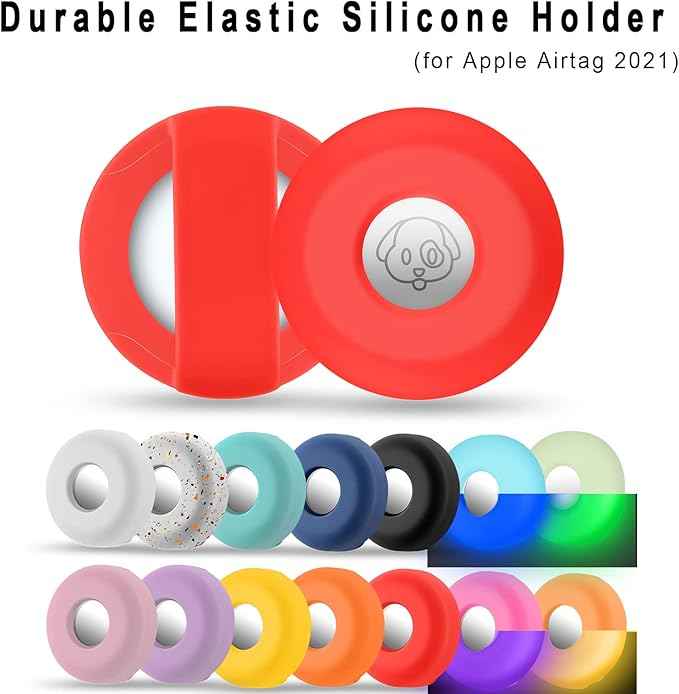 for Airtag Holder for Dog Collar, Cibaabo Silicone Air Tag Case Cover Compatible with Apple Airtags for 0.8-1.2inch Cat Pet Collar Harness Loop