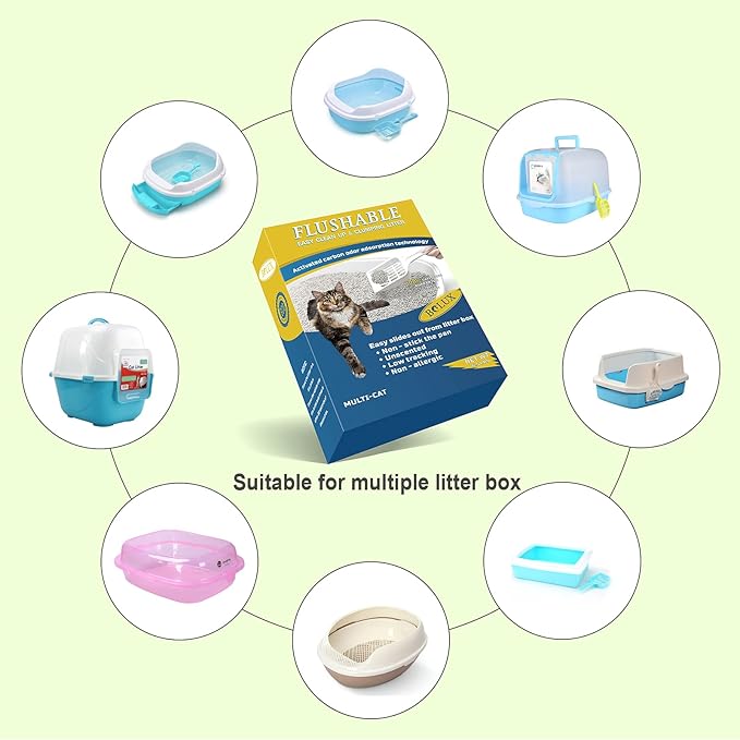 Bolux Flushable Cat Litter, Low Tracking Clumping Tofu Cat Litter,Odor Control Cat Litter Unscented and Zero Dust Natural Formula