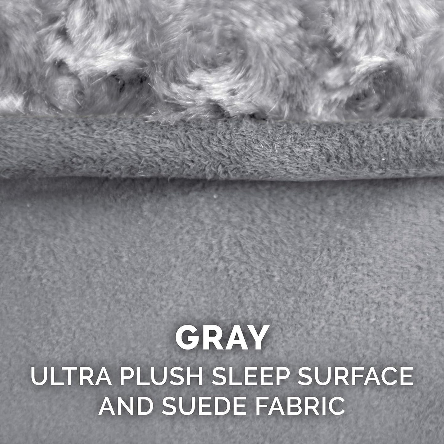 Furhaven Orthopedic Dog Bed for Extra Large Dogs w/ Removable Washable Cover, For Dogs Up to 180 lbs - Ultra Plush Faux Fur & Suede Luxe Lounger Contour Mattress - Gray, Giant/XXXL