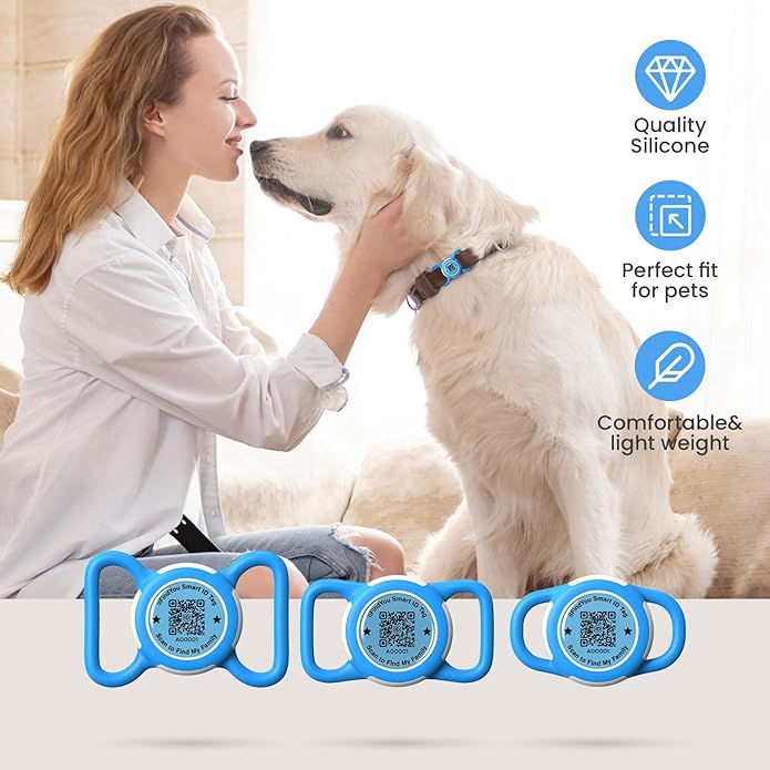 Waterproof AirTag Dog Collar Holder for Apple AirTag QR Code