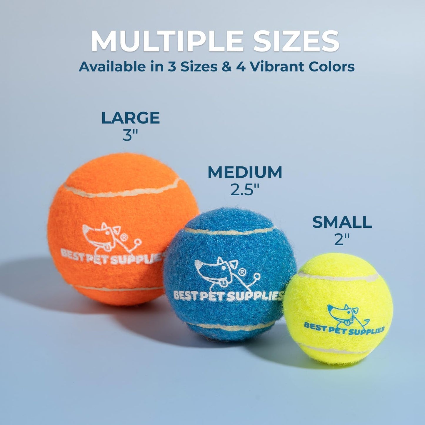 Best Pet Supplies Interactive Squeaky Dog Chew Toy, Ideal Dog Toys for Chewers, Small, Medium & Large Dogs, and Fetch Lovers - Tennis (Assorted Color), Small (Pack of 4)