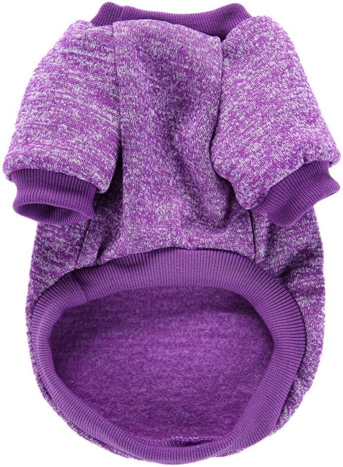 Jecikelon Dog Clothes Dogs Sweater Soft Puppies Clothing Winter Puppy Sweaters Warm Outfit for Dogs Small XXS XS Cat Apparel (X-Large, Purple)
