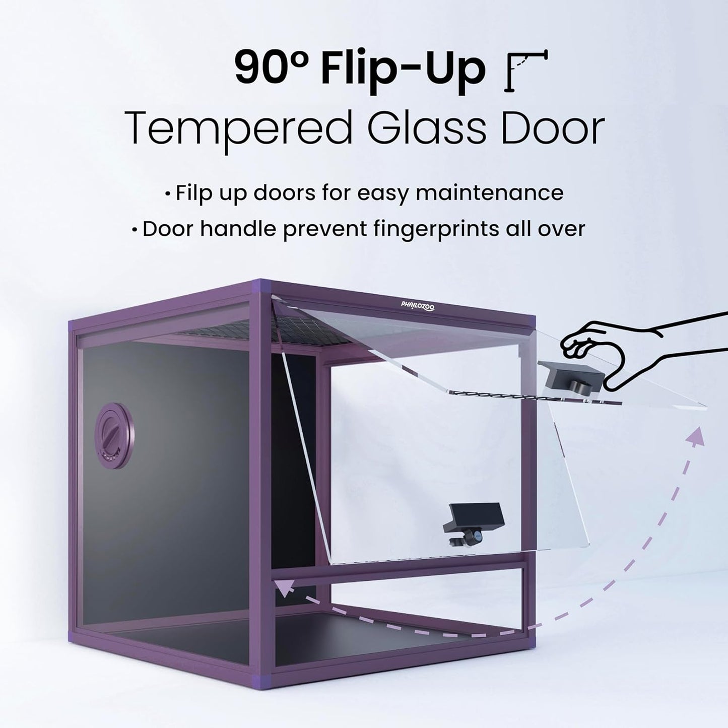 MagicCube 18'' x 18'' x 18'' Reptile Tank with Lock, 24 Gallon Reptile Terrarium with Flip-Up Tempered Glass Door, Top Screen Ventilation for Leopard Gecko - Bottom Not Leakproof - Pawvie