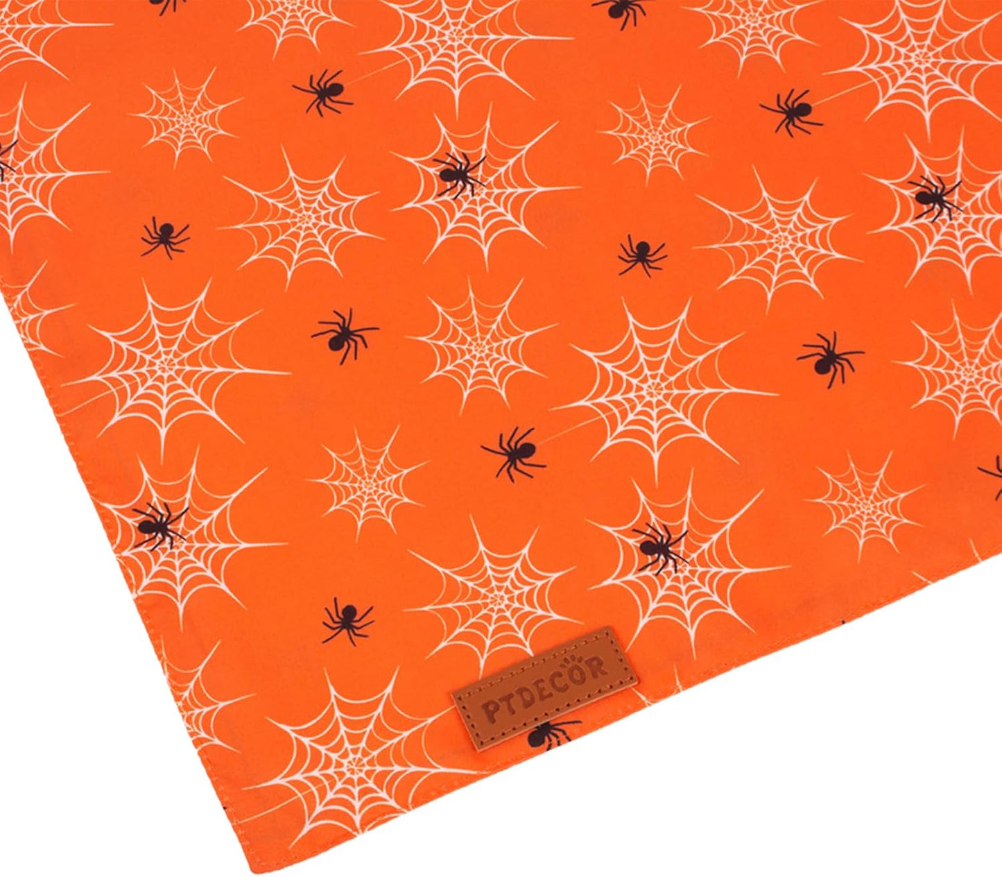PTDECOR Halloween Dog Bandana, Reversible Holiday Pet Puppy Scarf, Multi Size, Triangle Halloween Bandanas for Extra Large Dogs Pets (Orange, X-Large)