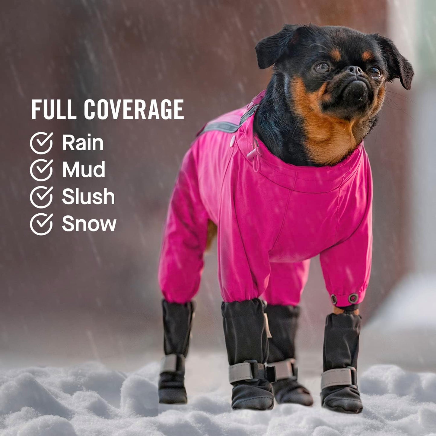 Canada Pooch Dog Winter Boots - Paw Protection, Anti-Slip Dog Shoes with Reflective Strap, Easy On for Small Medium Large Dog Booties - Black, Size 3