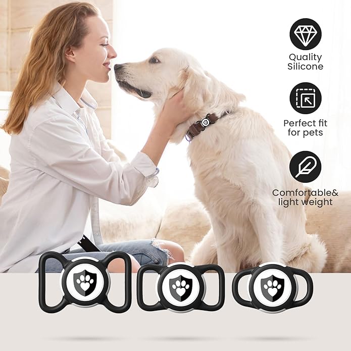 Waterproof AirTag Dog Collar Holder for Apple AirTag QR Code