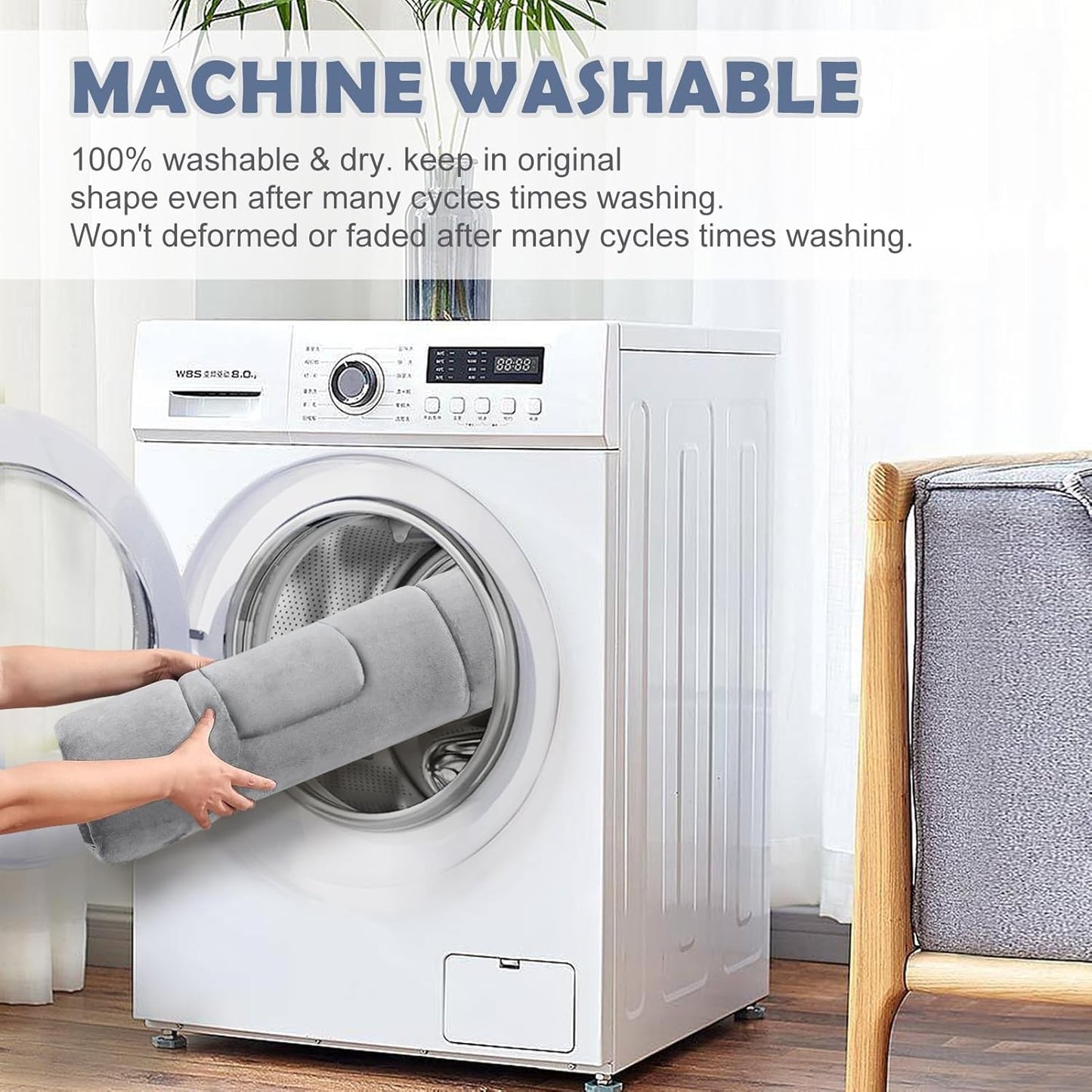 JoicyCo Dog Crate Bed Pad Mat, 36 in Non Slip Bottom Washable Kennel Pad for Medium and Large Dogs, Clay Gray