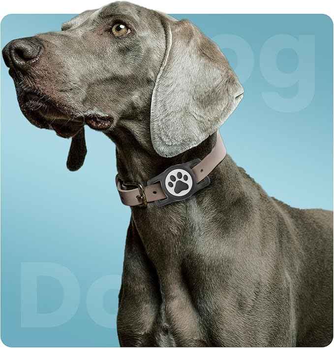 4 Pack Air tag Dog Collar Holder, Waterproof Silicone | Full Body Covered | Anti-Lost | Protective Tag Holder | for Pet Collar | Fits All Width Collars (Pink-White-Rosered-Blue)