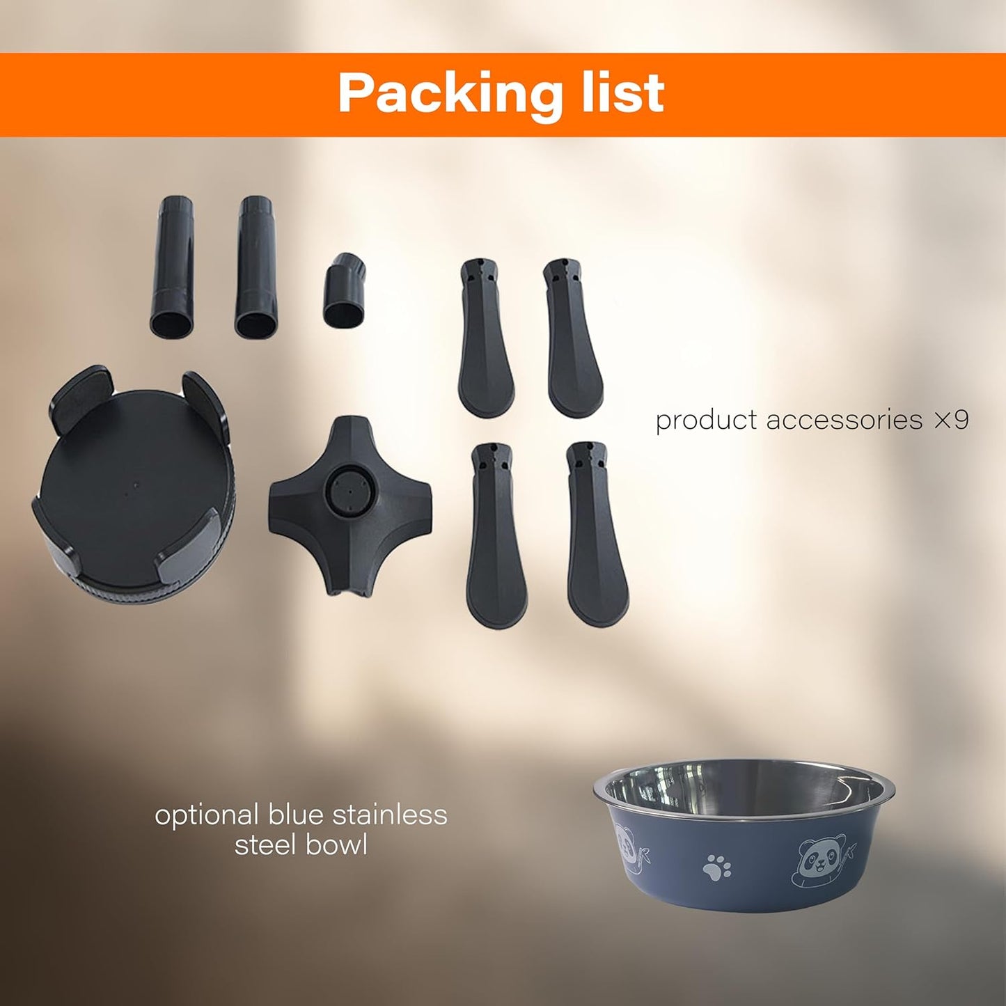 Adjustable Elevated Dog Bowl Stand with Non-Slip Base - 3 Height & Tilt Settings, Fits 14-24.5cm Bowls, Raised Stainless Steel Dish for Large Breed, Medium & Small Dogs, Cats