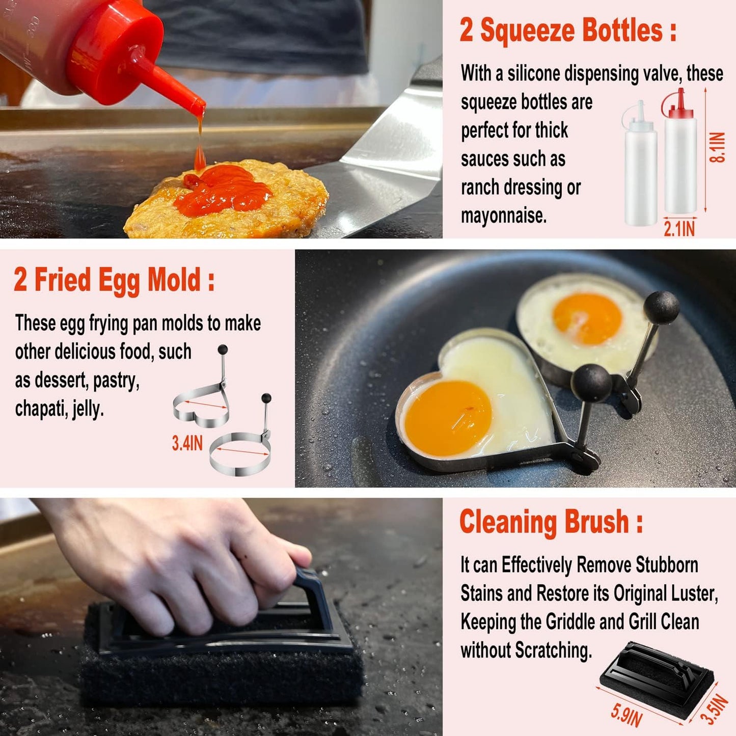 38PCS Flat Top Grill Accessories Set - Must Have for Your Outdoor with Professional Griddle Spatula, Cleaning Kit, Grill Basting Cover - Ideal Griddle Gift for Men Women