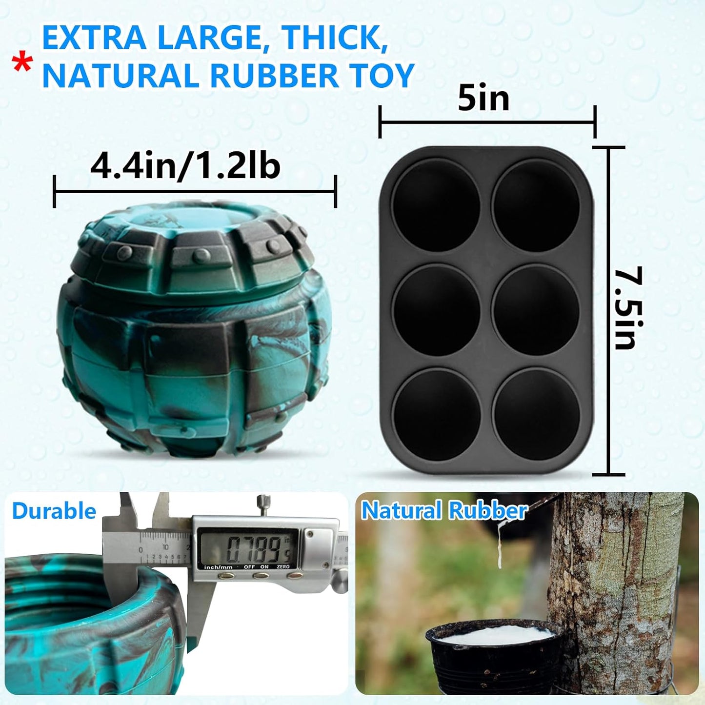 Yipetor Frozen Treat Dispensing Dog Toy - Large Chew Toy, Freezable Fillable Rubber, Reduces Anxiety, Easy to Clean, Interactive Puzzle (Large)