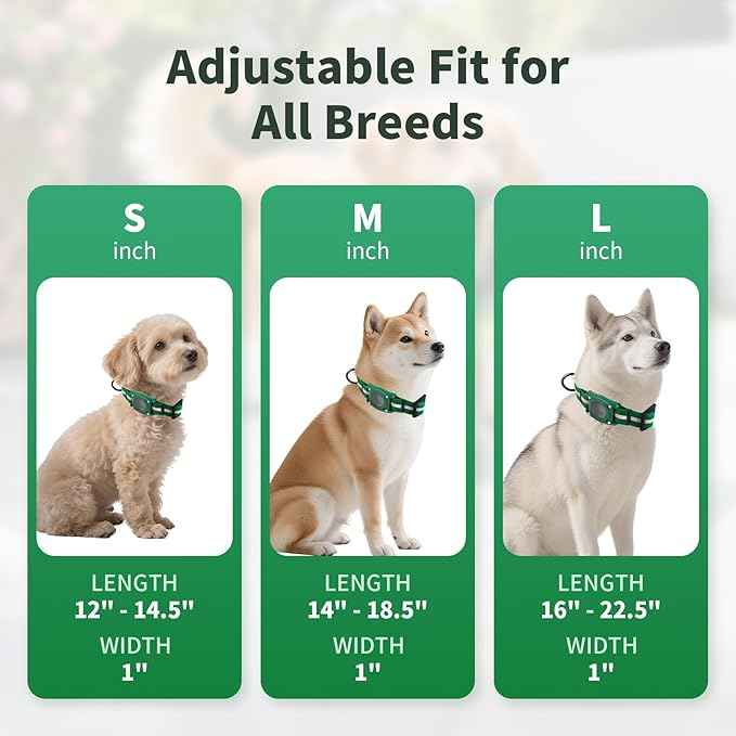 PetIsay AirTag Dog Collar with Built-in Holder – IP68 Waterproof Biothane Dog Collar, Reflective, Odor-Proof, Adjustable Heavy-Duty Tracking Collar for Dogs, Secure AirTag Holder(Blue, M)