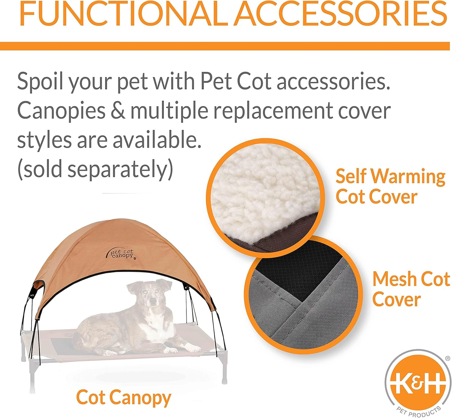 K&H Pet Products Outdoor Elevated Dog Cot, Breathable Cooling Elevated Cot Hammock Pet Bed for Medium Dogs, Washable Mesh Cover, Raised Metal Frame, Collapsible, Portable - Medium 32 X 25in Camo