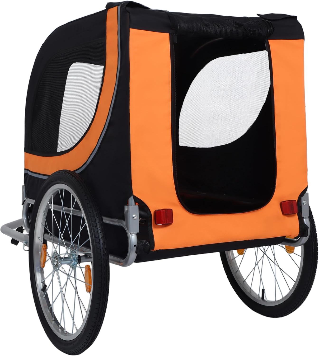 Blue-Grey Large Folding Bike Trailer for Dogs – Heavy-Duty Steel Frame, 66LB Capacity Pet Carrier for All-Terrain Cycling, Jogging & Camping Adventures! - Pawvie