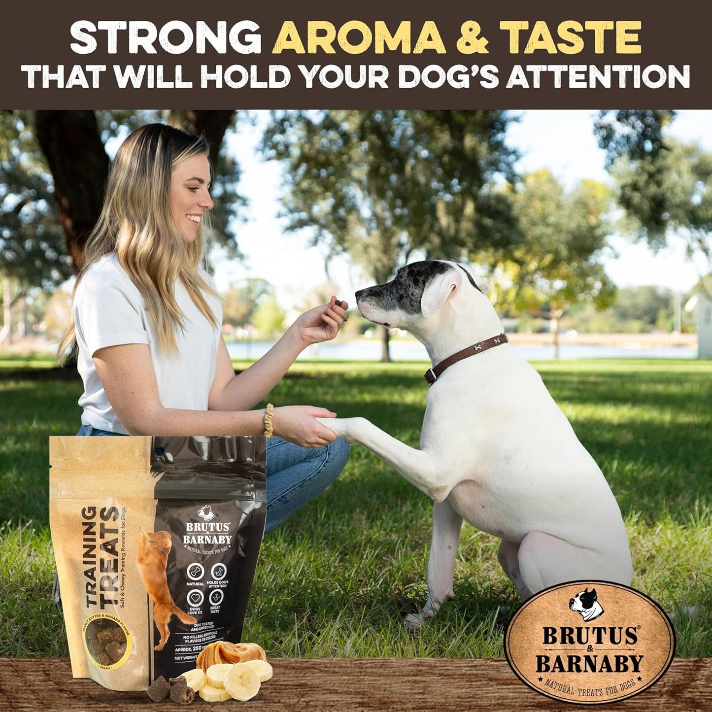 Training Treats for Dogs - Peanut Butter & Banana - All-Natural Healthy Low Calorie Vegan Dog Training Treats - Great to Use for Rewards in Training Your Puppy Or Dog