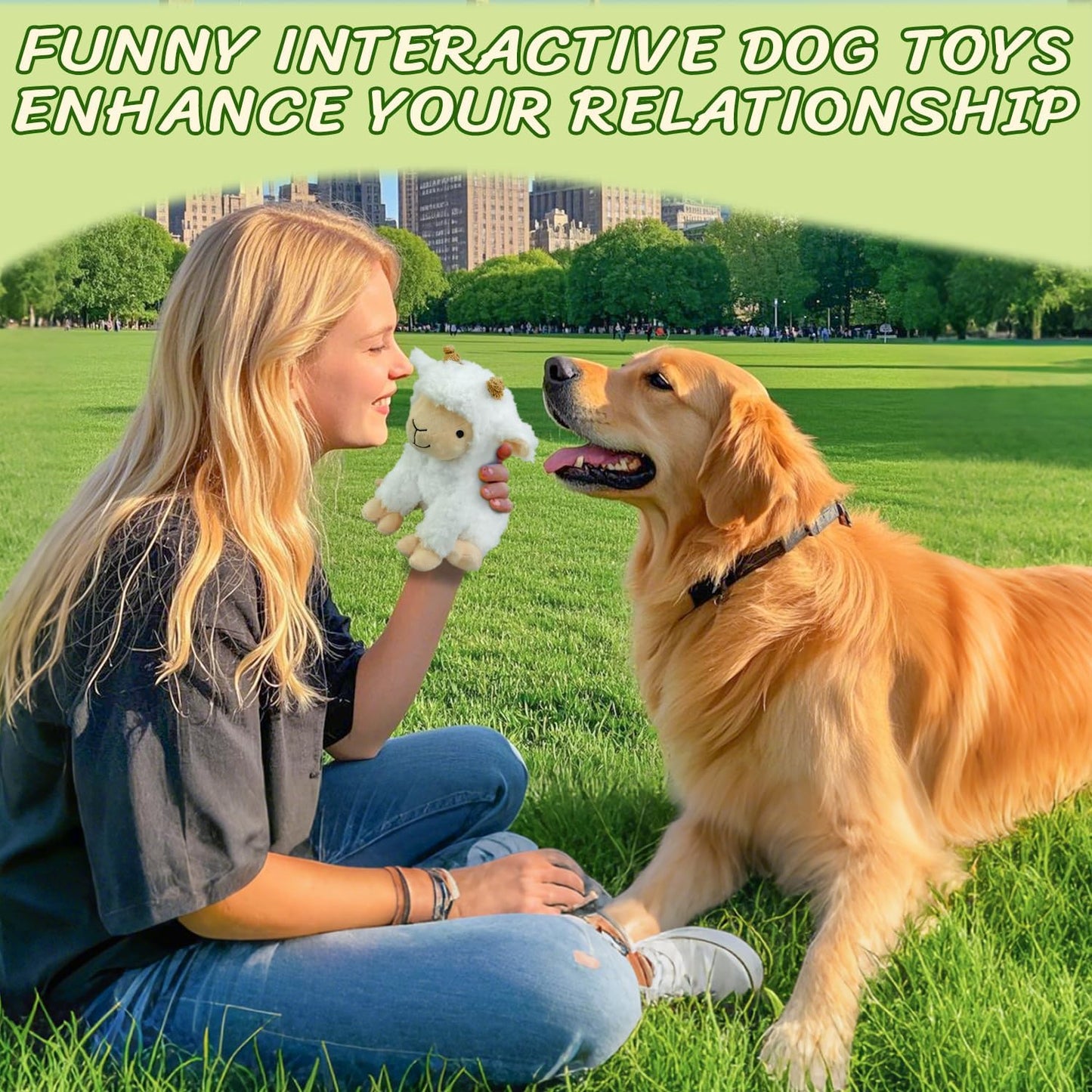 Squeaky Dog Toys for Large- Plush Stuffed Chew Toy with Soft Fabric- Interactive Puppy Toys to Keep Them Busy- Indoor & Outdoor Play