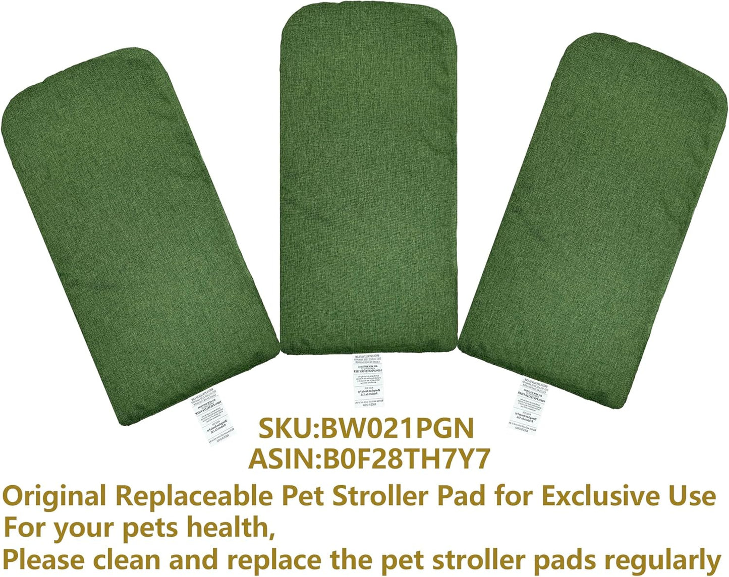 ROODO Pet Stroller Inner Pad for Exclusive Use,Original,Replaceable,Easy to Clean,Set of 3 pc(Green) - Pawvie