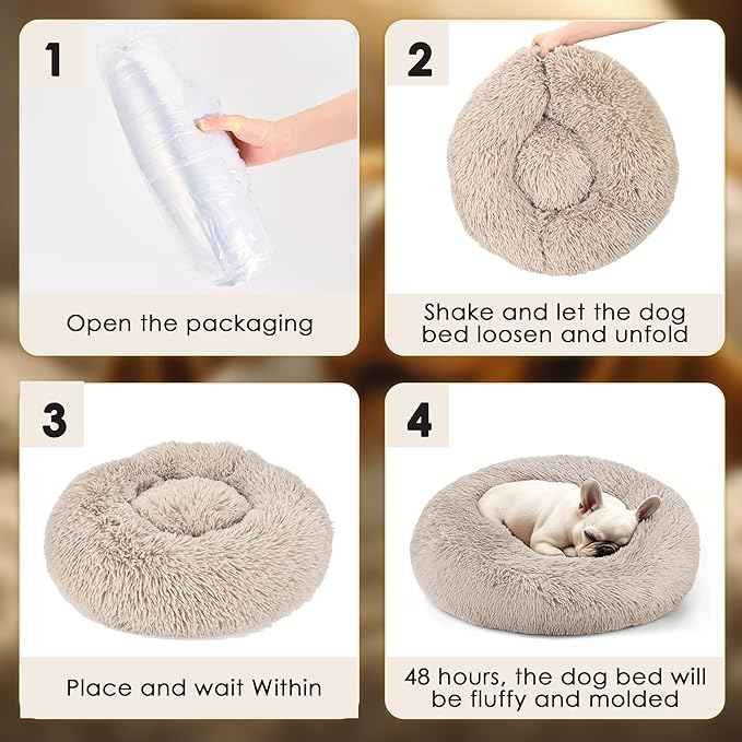 Dog Beds Large Sized Dog and Cats, 32in Pet Beds for Large Pet, Washable Indestructible Extra Large Dog Bed (Brown)