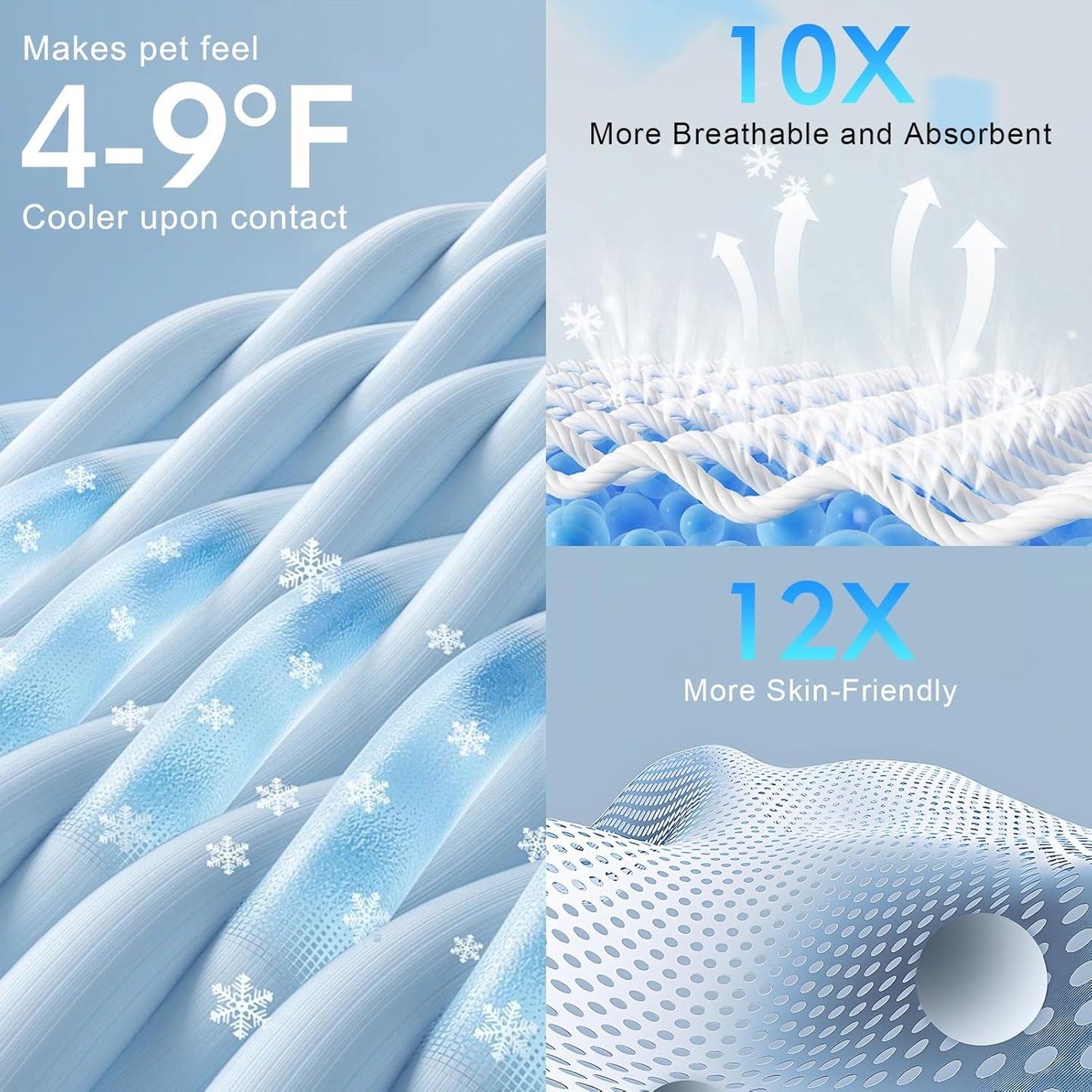 BEAUTYZOO Upgraded Dog Self Cooling Mat Ice Silk Chill Pads for Small Medium Large Dogs Q-MAX>0.43- Summer Reusable Pet Training Pad - Absorbent Non-Slip Cool Mat for Kennels, Crates, Beds, 24" x 18"