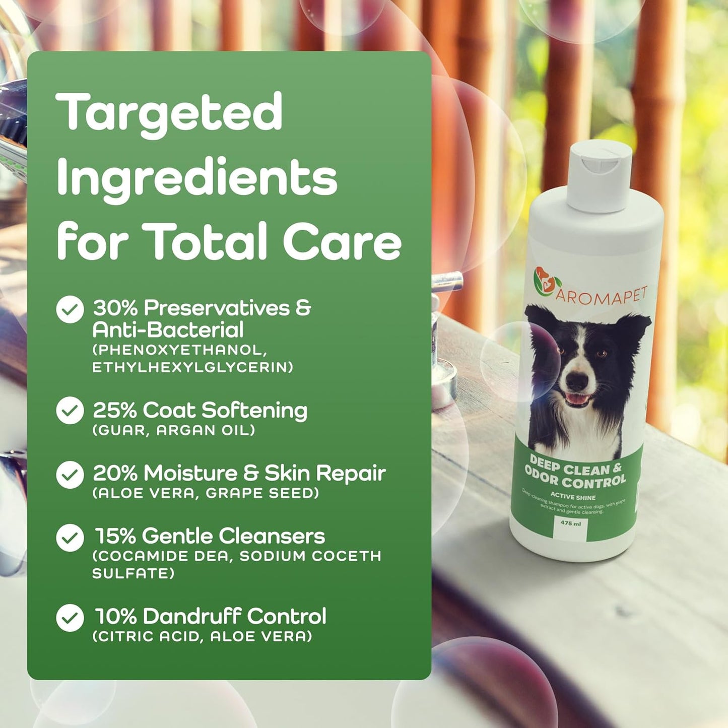 Sensitive Care -Tangle-Free-Silky Shine Softening and detangling Shampoo, Delicate Coat Clean & Odor Control Shampoo – Advanced Shine Formula for Dogs (Border Collie, 16 Fluid Ounces)