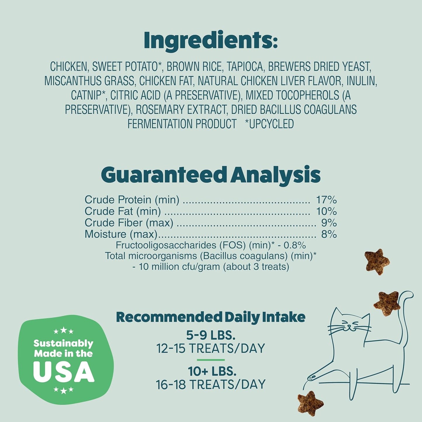 Shameless Pets Crunchy Cat Treats - Catnip Treats for Cats with Digestive Support, Natural Ingredients Kitten Treats with Real Chicken, Healthy Flavored Feline Snacks - Catnip N Chill, 3-Pk