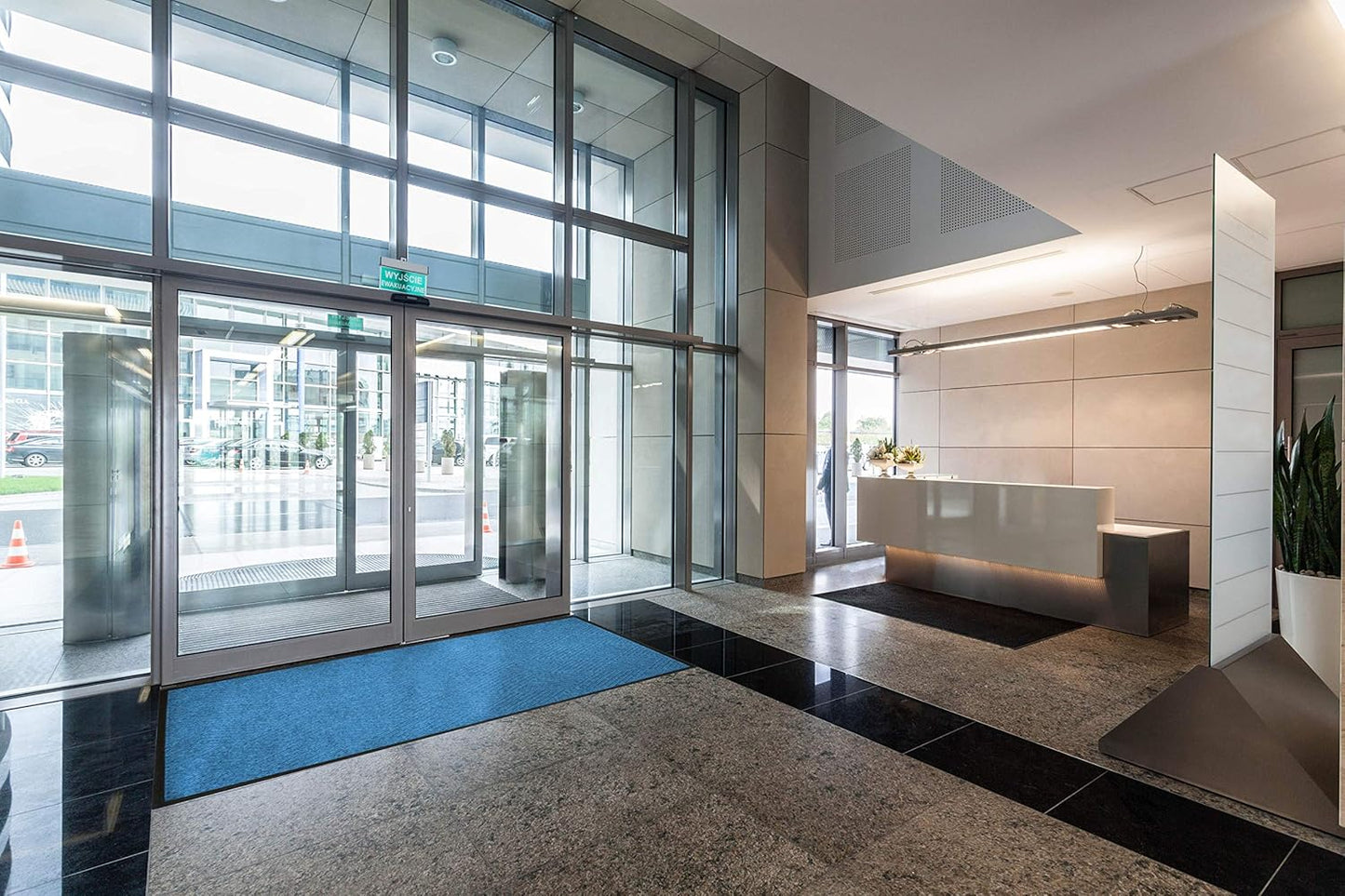 WaterHog Diamond-Pattern Commercial Grade Entrance Mat, Indoor/Outdoor Floor Mat 3' Length x 2' Width, Navy by M+A Matting