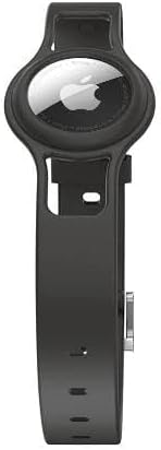SaharaCase Silicone Dog Collar for Apple AirTag (Small and Medium Dogs) [Shockproof Bumper] Rugged Protection Antislip Grip (Black)