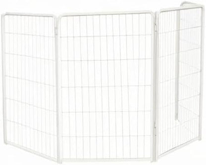 FXW Homeplus Unleashed Indoor Dog Playpen - Stress-Free and Safe Play, Heavy Duty 45 Inch 4 Wire Panels Dog Pen for Large Dogs, White│Patented
