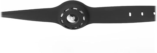 SaharaCase Adjustable Silicone Dog Collar Case for Apple AirTag (Large Dogs) [Shockproof Bumper] Rugged Protection Antislip Grip (Black)
