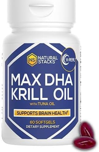 Antarctic Krill Oil Supplement - DHA EPA Omega 3 Supplement with Antioxidant Astaxanthin - Omega 3 Fish Oil to Support Brain, Heart & Joint Health - 60 Krill Oil SoftGels