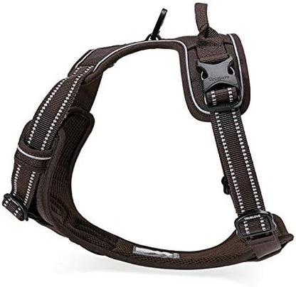 TRUE LOVE Adjustable No-Pull Dog Harness Reflective Pup Vest Harnesses Comfortable Control Brilliant Colors Truelove TLH5651(Brown,M)