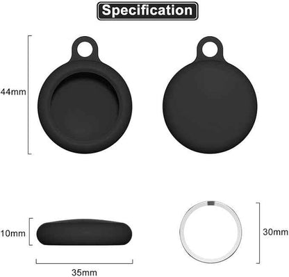 oakxco for Airtag Keychain Silicone, Airtag Holder with Key Ring, Air Tag Cover Cute Accessories for Kids, Luggage, Car Dog Collar, Car, Compatible with Apple Airtag Case Waterproof Tracker, Black