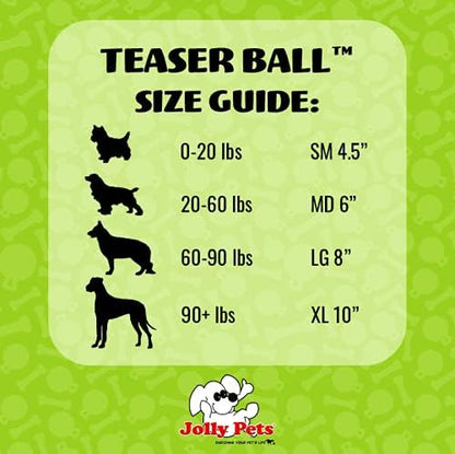 Jolly Pets Teaser Ball Dog Toy, Large/8 Inches, Red (Pack of 2)