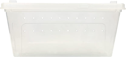 Happy Habitat - Ventilated Enclosure & Breeder Box - for Live Feeder Insects, Reptiles, Amphibians & Other Small Pets - Durable Plastic Portable Terrarium (Medium)