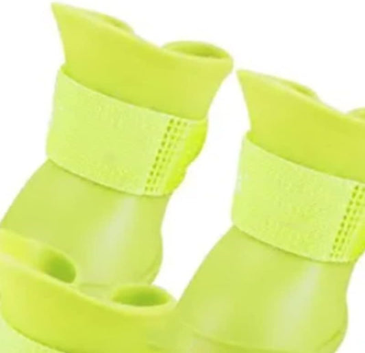 Estink 4Pcs Silicone Dog Boots, All Weather Non Slip Dog Boots Shoes for Hot Pavement, Snow, Mud, and Rain (M)