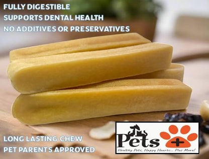 Pets Plus Himalayan Yak Chews for Dogs – 6 Inch, Medium Size, 8oz, 3-Pack – Long-Lasting Natural Dog Chews, Grain-Free, Odorless, High Protein Treats