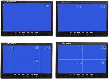 Vehicle Backup Camera Wired Backup Camera 9 Inch 4 Split Monitor with 2 x Front View Cameras 2 x Rear View Cameras with 170° 18 IR Night Vision IP 67,12-35V, Suitable for Trucks,Buses, SUVs,Trailers