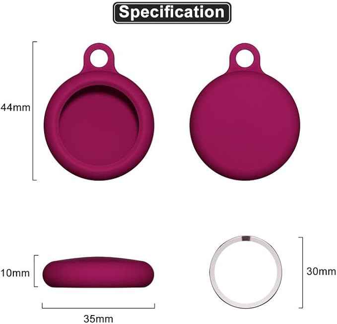 oakxco for Airtag Keychain Silicone, Airtag Holder with Key Ring, Air Tag Cover Cute Accessories for Kids, Luggage, Car Dog Collar, Compatible with Apple Airtag Case Waterproof, Burgundy Maroon Wine