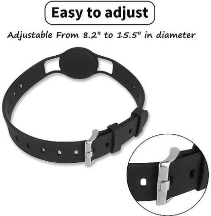 SaharaCase Silicone Dog Collar for Apple AirTag (Small and Medium Dogs) [Shockproof Bumper] Rugged Protection Antislip Grip (Black)