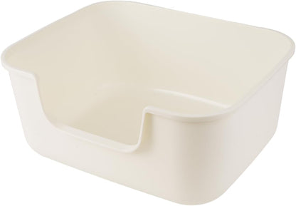 Large Cat Litter Box with High Sides,Cat Boxes for Indoor Cats,Cat Litter Pan for Kitty,Litter Box with Low Entry,Easy to Clean,Anti-Splashing (White)