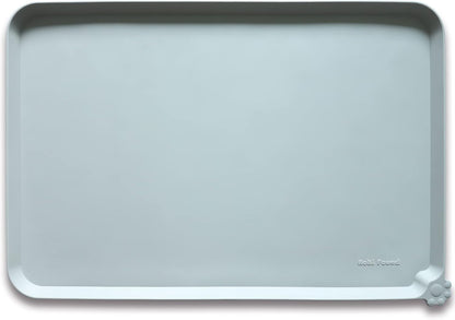 Hoki Found XX-Large Silicone Pet Food Mats Tray - Non Slip Pet Dog Cat Bowl Mats Placemat - Pet Water Mats for Carpet -Dog Pet Cat Feeding Mat - Waterproof Dog Cat Food Mats -Battleship