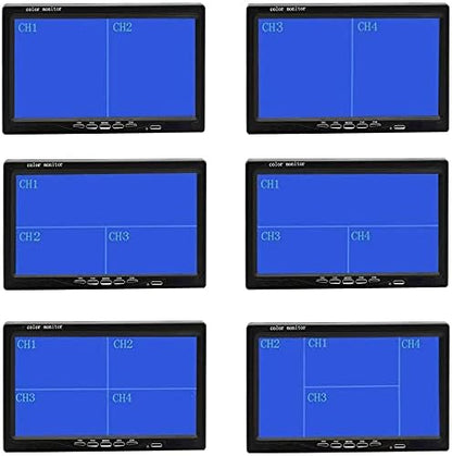 Backup Camera Kit 7 inch 4-Spilt Monitor Rear View Cameras with IP 67 Waterproof 18 IR Night Vision Car Camera for Tucks, RVs,Trailers,Bus,Vans + 4pcs 10m/393.7inch Cables